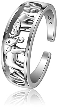 CHIC & ARTSY Nachteulen-Ring, 925er Sterlingsilber, Eulen-Daumenringe, offener Eulenring, verstellbarer Ring für Damen