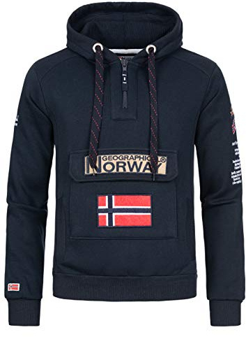 Geographical Norway Gymclass Men - Hoodie Herren mit Kapuze Zip Tasche Känguru Mann - Pullover Sweatshirt Warm Langarm - Hoody Männer Jungen Frühling Sommer Herbst Winter