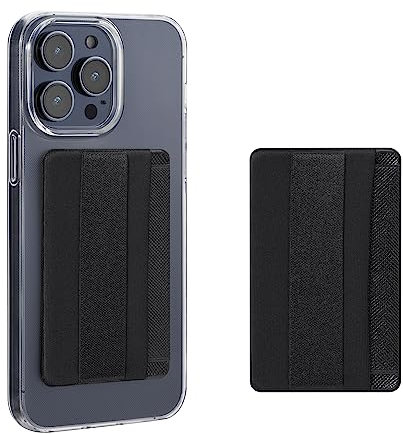 kwmobile 2x Porta Carte di Credito per Cellulare Smartphone - Tasca Adesiva in Similpelle per Tessere - Taschino Autoadesivo per Carte Patente e Badge