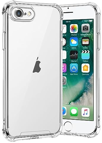 gueche Hülle für iPhone 7, iPhone 8 und iPhone se 2020, iPhone se 2022, Durchsichtig Schutzhülle mit Weiche Silikon Handyhülle, iPhone SE3 2022/SE2 2020 Cover, Transparent Bumper Case Cover