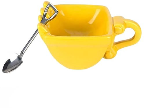 RUDFUZ 1 tasse à café créative 3D avec pelle et cuillère à café, cendrier, récipient à gâteau, tasse à thé