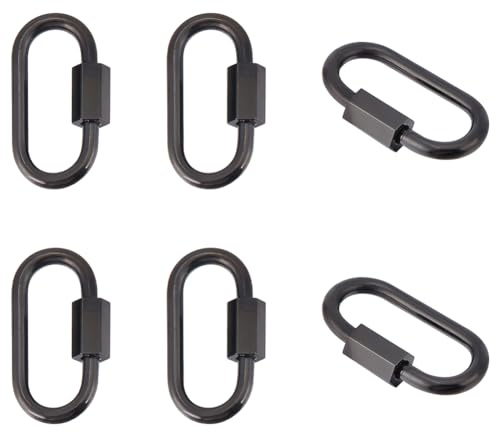 UNICRAFTALE 6 Stk 304 Edelstahl Schraub Karabiner Verschluss Anhänger Ovale Schlüsselanhänger Verschlüsse Schwarze Clip Haken Schnellverschluss Für DIY Armbänder Halsketten Schmuckherstellung
