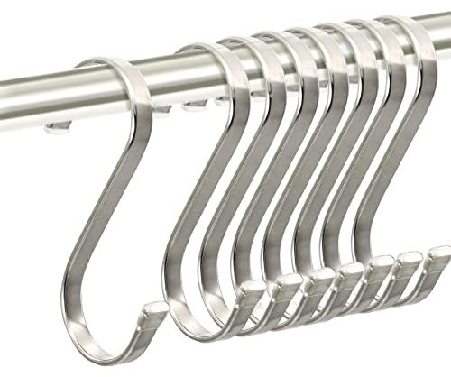 AMZFULY Heavy Duty S Hooks,Stainless Steel S Shaped Hook for Hanging Pots and Kitchenware, Utensils,Clothes, Bags, Cups,Towels, Plants-3.7 inch,16 Pack