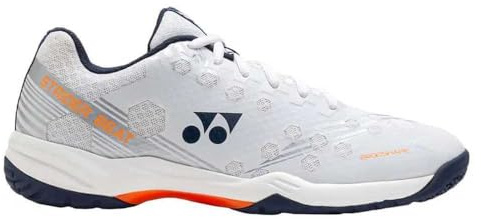 YONEX Power Cushion Strider Beat Badmintonschuhe, Weiß/Orange, SHBSB1