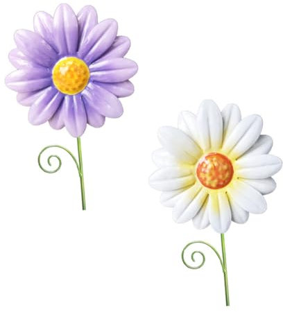 POPETPOP Eisenblumen Stecker 2 Stück Garten Dekoration Metall Blumenstecker Für Innen Und Außenbereich Rostfrei Langlebig Terrasse Garten Rasenstecker Für Hof Und Veranda