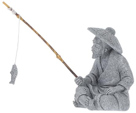 OFFSCH Mini Statue De Pêcheur pour Décoration De Jardin Micro-Paysage Figurine De Pêcheur Statue De Extérieur Décorations De Bonsaï