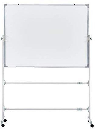 IUBGFTO Mobiles Whiteboard, doppelseitig, magnetisch, trocken abwischbar, um 360° umkehrbar, höhenverstellbar, Aluminiumrahmen für Zuhause, Büro, Schule (60 x 90 cm)