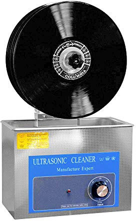 Vinyl Record Cleaner Machine Ultrasonic Disc Washer with Drying Rack Kit - Deep Cleaning, 6Pcs One Time, 0~20 min Timing, Liftable