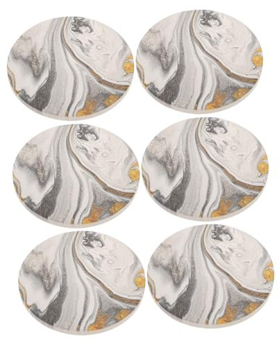Cabilock 6piezas Posavasos Cerámica Unidades Decoración Mesa Bebidas Mesa Centro Escritorio Almohadillas Tazas Multifunción Hogar Cocina