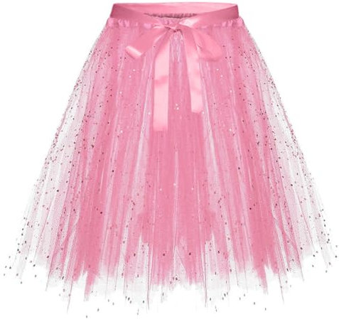 Tüllrock Damen Tutu Strickkleid Winter Rock Kurz Ballett Unterrock Karneval Kostüm Plus Size New Weiß Hexe Bauchtanz Hüfttuch