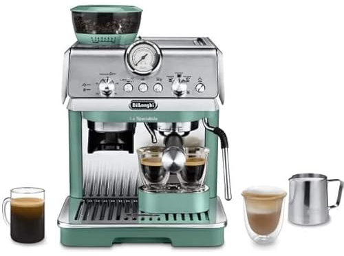 De'Longhi La Specialista Arte EC9155.GR, Barista-Espressomaschine mit 8 Mahlgradeinstellungen, Bean-to-Cup Maschine für Cappuccino, MyLatte Art Milchaufschäumer, 1550W, Grün