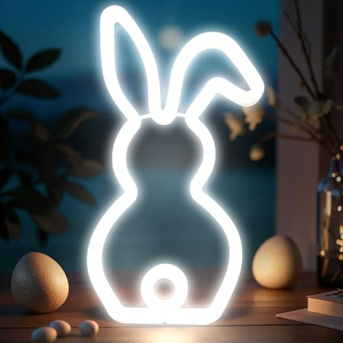 Osterdeko Led Hasen Lampe, Led Osterbeleuchtung USB Stromversorgung, Frühlingsdeko Bunny Lamp Osterdeko Figuren Mit LED, Lichterkette Ostern Für Dekoration Tisch Deko Geschenk (C)