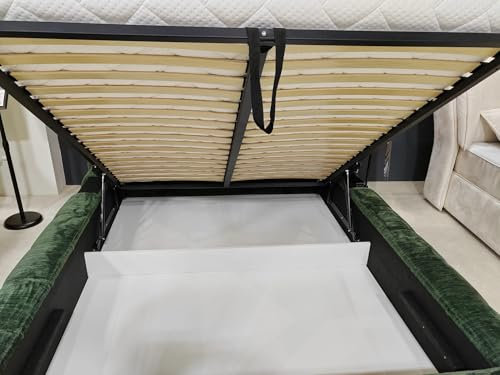 woplus Rete a doghe con meccanismo di sollevamento e molle a gas pieghevole in metallo con doghe in legno molle per materassi 120 x 200 cm