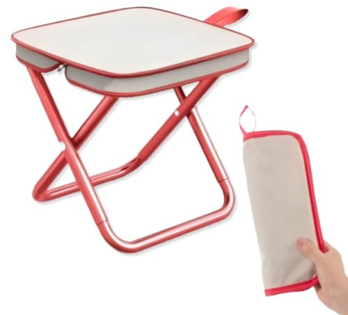 KUMSODE Camping Hocker Tragbarer Klapphocker, Mini-Klapphocker und Leicht Sitz Falthocker Klappbar für Reisen Wandern Garten Angeln Grillen Strand mit Aufbewahrungsbeutel