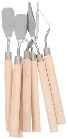 SMASOLO 7Piezas Pintura Óleo Profesional de Espátulas Madera de Pintura y Aplicar Pigmentos Arte y Manualidades