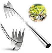 LOOHOI Weed Puller Tool, Heavy-Duty Stainless Steel Weeding Tool with Extendable Handle, Portable Garden Weed Removal Tool for Vegetable Gardening Backyard Farm Planting & Weeding