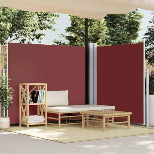 Toldo lateral retráctil marrón, 180 x 600 cm, para el hogar y el jardín, para el césped y el jardín, sombrillas y parasoles al aire libre