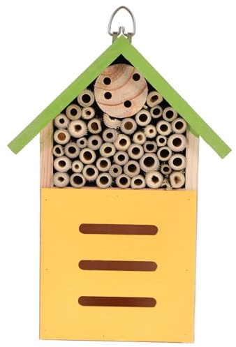Lurrose Holzhaus für Bienen und Insekten Bienenzuchthütte aus Holz Holzkasten als Marienkäfer-lebensraum und Holzhabitat Praktisch für Garten