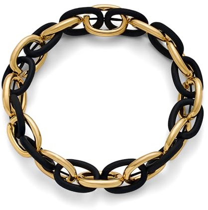 LILIE&WHITE Pulsera de oro para mujer, elegante pulsera de oro con diseño de eslabones, pulseras de moda para mujer para uso casual y formal