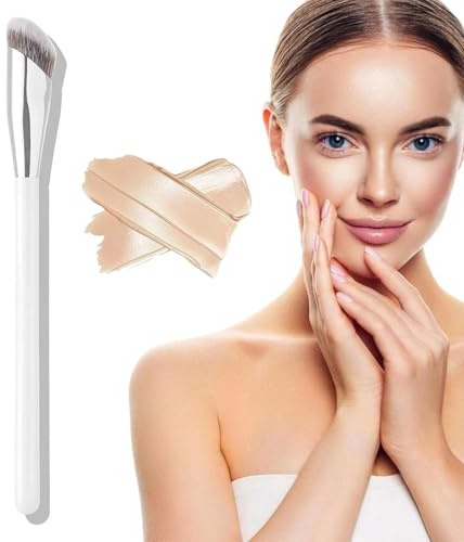 dinghaole Pinceaux de Fond de Teint, Pinceau Anti-Cernes, Pinceau Biseauté Sous les Yeux, Mélange de Fond de Teint Liquide, Poudre Liquide, Estompage, Application et Anti-Cernes