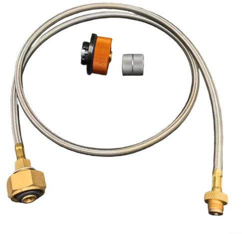 Trayne Tubo adattatore per propano, per stufe da campeggio, cucina all'aperto, con tubo di collegamento gas in acciaio inox da 70 cm, compatibile con cilindri standard