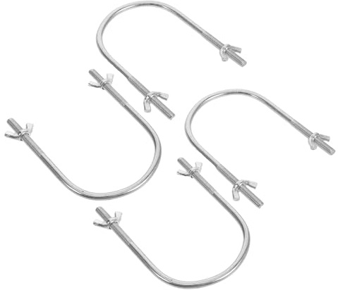KOMBIUDA Support pour Chauffage Électrique à Roulettes en Métal Argenté, Base de U, 4 Pièces, Installation Facile et Mobilité Améliorée pour Radiateur à Bain D'huile en Salon ou Chambre