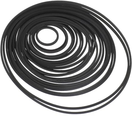 Kisangel Black Rubber Recorder Machine Belt for Cassette Tape and Dvd Drive, Designed to Restore Turntable Speed and Reduce Noise, for Cassette Recorder Repair and Maintenance