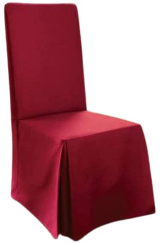 Surefit SF33880 - Fodera per sedia da pranzo lunga, in cotone, altezza fino a 106 cm, lavabile in lavatrice, 100% cotone, colore bordeaux, 61 x 61 x 106 cm