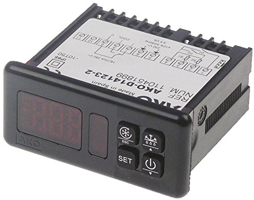 AKO D14123-2 - Regulador electrónico para NTC/PTC de -50 a +99/+150 °C CA, indicador de 3 dígitos, fijación versión, tamaño de montaje 71 x 29 mm DI