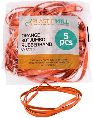 PlasticMill 30, Naranja, UV Nominal, Bolsa de Basura de la Goma para 75-100 galones Latas de Basura 5 / Paquete Naranja/UV Calificación
