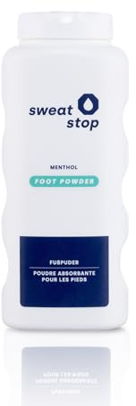 SweatStop FUSSPUDER mit Aloe Vera & Menthol 100g für trockene Füße – absorbiert Fußschweiß - gegen Schweiß- & Geruchsbildung an Füßen