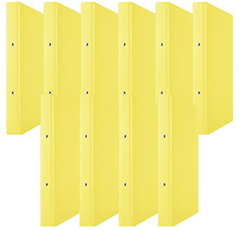 DONAU 3732001PL-11 Ringbuch Gelb | 2-O-Ring-Mechanik 20mm DIN A4 Ringordner Pappe/ Kunststoff | Aus 1,9 mm dickem Karton mit öko PP 100µ | 10er Packung