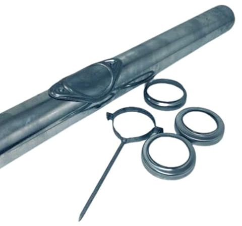 Dachrinne Standrohr Regenstandrohr DN 100 (1 m, 100 mm) mit Zubehör, Silber oder Grau, Metall, Reinigungsöffnung, Stoßfest, Hochwertige Optik