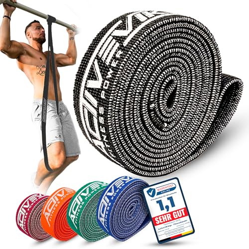 ActiveVikings® Pull-Up Stoff Fitnessbänder - Perfekt für Muskelaufbau - Fitnessband Klimmzugbänder Widerstandsbänder