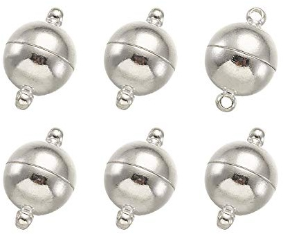 Craftdady Magnetverschlüsse für Halsketten, Armbänder, Schmuckherstellung, silberfarben, 19 x 12 mm, 5 Sets