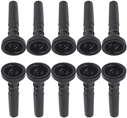 Generic 10 Pieces Plastic Trumpet Mouthpiece for Trumpet Accessories Black