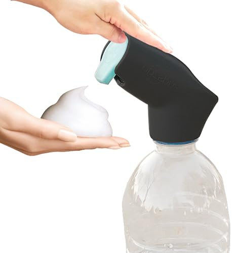 Suds2Go Nachfüllbare Kappen, 2 Stück, universelle Passform, verwandelt die meisten Einweg-Wasserflaschen in eine Handwaschstation
