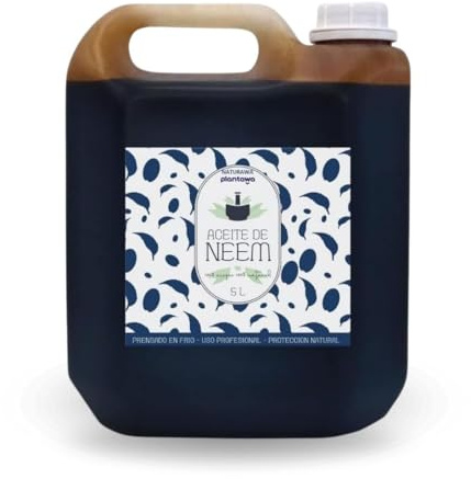 PLANTAWA Aceite de Neem 5L | Materia Prima de Origen Natural para Preparaciones Caseras | Prensado en Frío | Uso Interior y Exterior | Formato Económico y Versátil