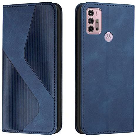 Mo-Somnus Funda para Motorola Moto G31/G41, Funda Carcasa de Cuero para Motorola Moto G31/G41, Premium Cuero Billetera Flip Protectora Carcasa Magnético con Cáscara de TPU, Ranura para Tarjeta (Azul)