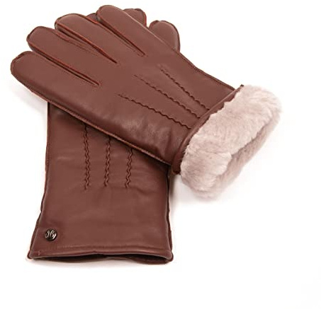 Hand Gewand by Weikert Mr. Prokop Exklusive Lederhandschuhe aus Lammnappa gefüttert mit 100% Merino Lammfell, schwarz, Lammfellhandschuhe Herren, warm