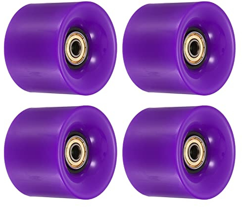 PATIKIL 60mm Longboard Ruote con Cuscinetti ABEC-11, 4pz Street Ruote per Skateboard Cruiser Ruota Sostituzione 80A, Viola Oro