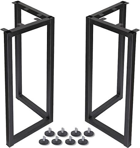H JINHUI Table Legs Set of 2, Industrial Furniture Legs, Metal Coffee Table Bench Legs 71cm (H) x 45cm (W), with Screws and Floor Protectors for Home Office Dining DIY, Black, 28inch Butterfly