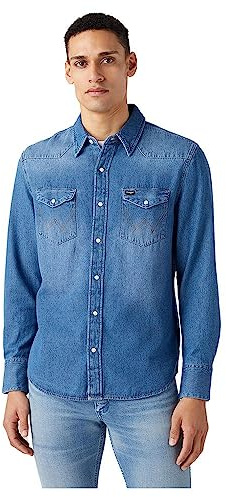 Wrangler Camicia Uomo, Icona Mid Stone, XXL