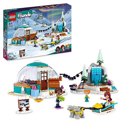 LEGO Friends Igloo Holiday Adventure Playset with Glamping Tent, 2 Sled Dogs, Mini-Dolls and Accessories, Winter Imaginative Play Toys for Girls, Boys, Kids Aged 8 and Up 41760