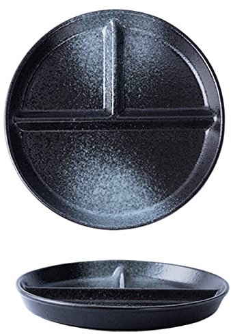 Plato de Control de porciones de Comida - Plato Dividido (3 Secciones) - Control de relación de Dieta Saludable o Plato de Ayuda for la pérdida de Peso - Plato de Almuerzo de cerámica Plato (Color :