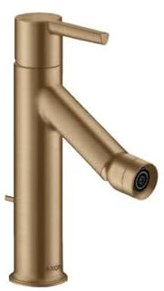 hansgrohe AXOR Starck Einhebel-Bidetmischer mit Hebelgriff und Zugstangen-Ablaufgarnitur, 10214140, Farbe: Brushed Bronze