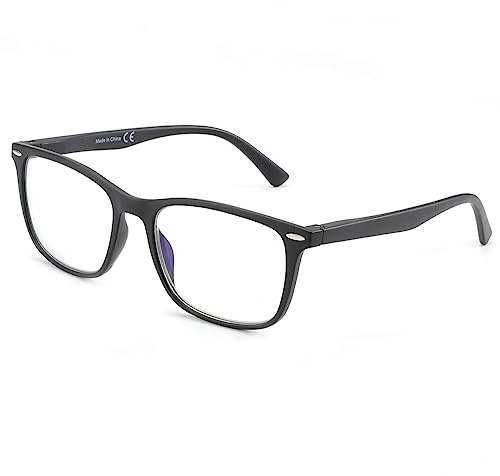 ZENOTTIC Lunettes Loupe Homme Anti-Lumière Bleue Lunettes de Lecture à Monture Rectangulaire Légère Filtre UV Protection Yeux avec Étui à Lunettes Branches à Ressort