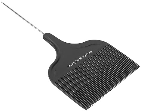 Peigne de teinture pour cheveux, queue pointue, peigne fin professionnel, dents méchées, peigne de teinture, design ergonomique, aiguille en acier pour teinture des cheveux (noir)