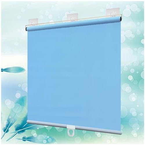 Sonnenschutzrollos, 99% Verdunkelungsrollos, Fensterrollos, Einziehbare Verdunkelungsvorhänge, Temporäre Jalousien, Springrollos, Ohne Bohren,blue-150x160cm/59 * 63in