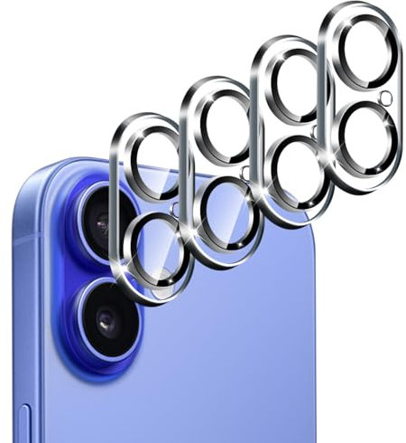 ivoler Camera Lens Protector for iPhone 17/ iPhone 16 Plus/iPhone 16-4 pack HD Clear Anti-Scratch Lens Tempered Glass